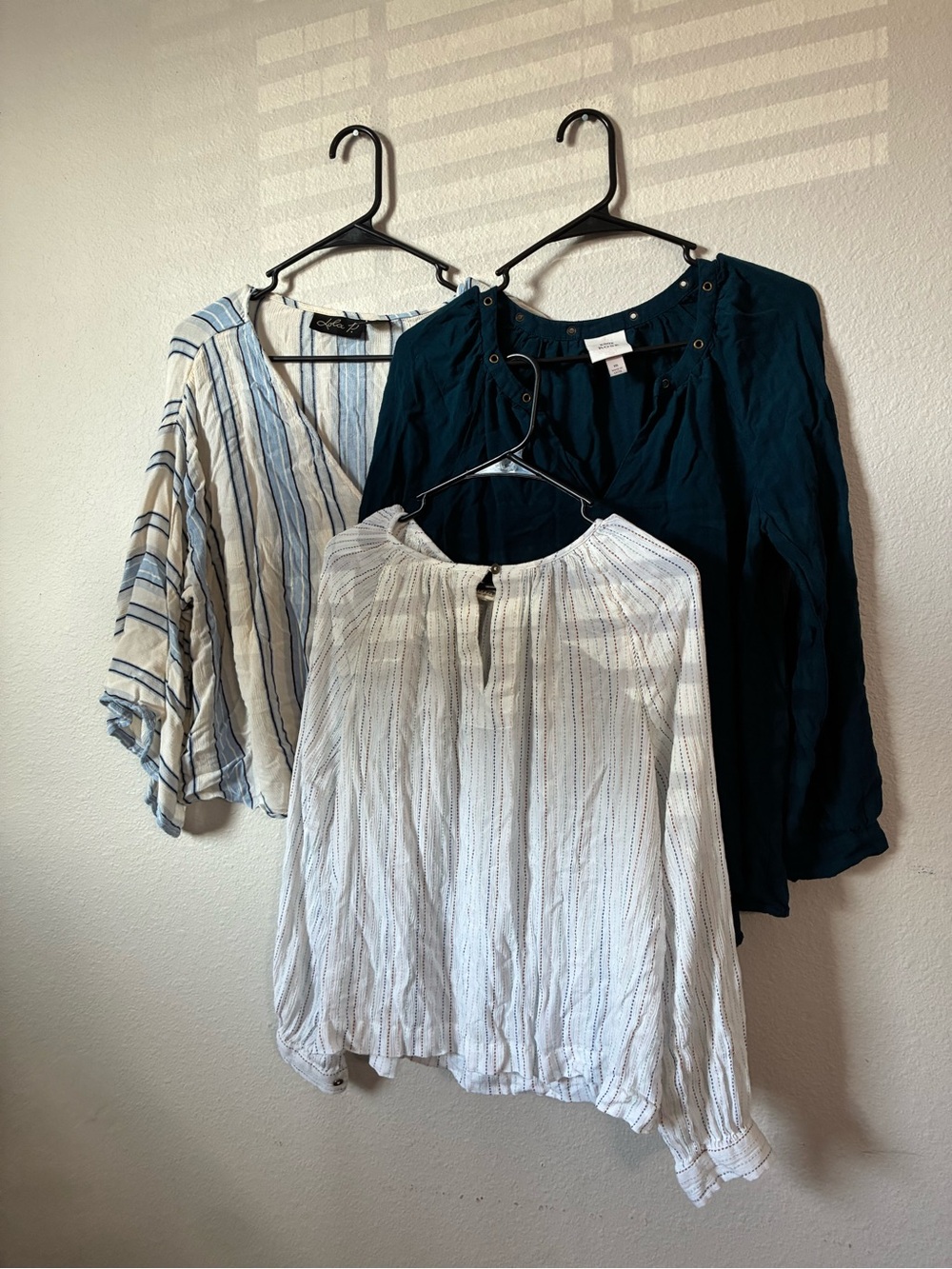 Womens lot of 3 Lightweight Blouses - Casual Boho Top Lola P, Rose, other